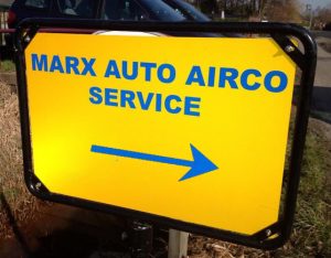 auto airco marx bord met pijl